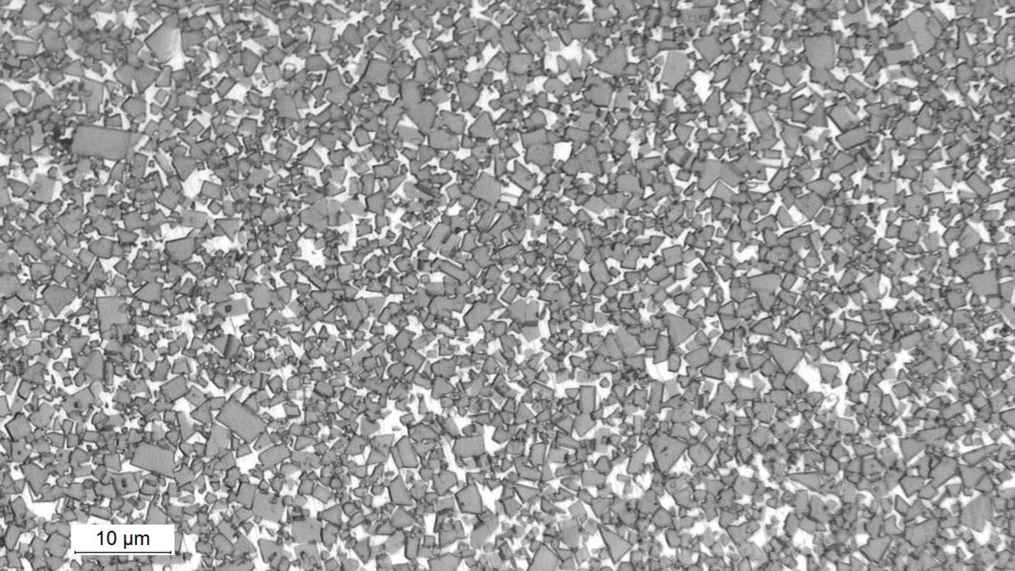 Microstructure typique d'un grain WC Medium avec 15% de Cobalt